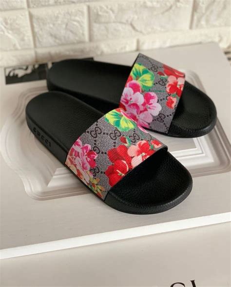 gucci floral slides dhgate|Gucci floral platform slides.